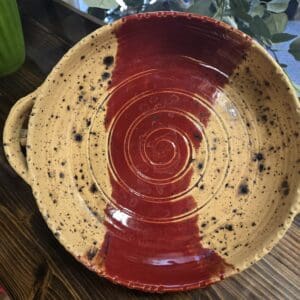 #903 Red stripe dish