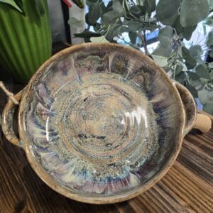 #939 Oilslick handled dish