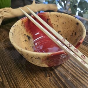 #941 Red stripe ramen bowl